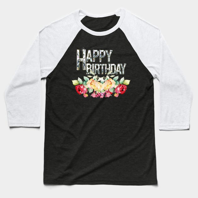 Happy Birthday Greeting Baseball T-Shirt by KC Morcom aka KCM Gems n Bling aka KCM Inspirations